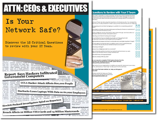 Mike Foster's "Is Your Network Safe" Brochure