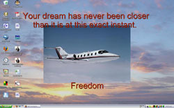 Sample screenshot of the screensaver. The images and quotes rotate