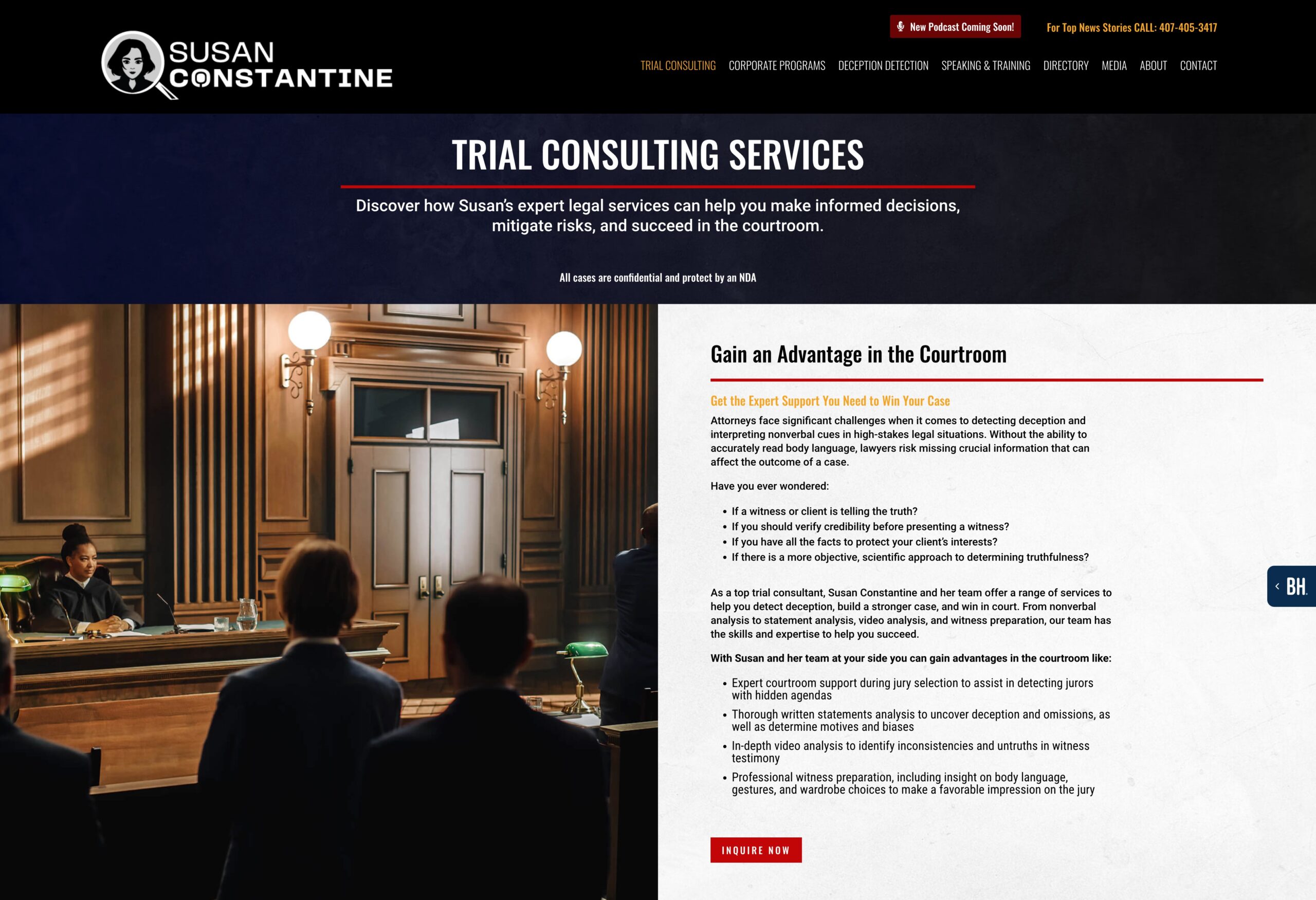 Susan Constantine Trial Consulting Web Page
